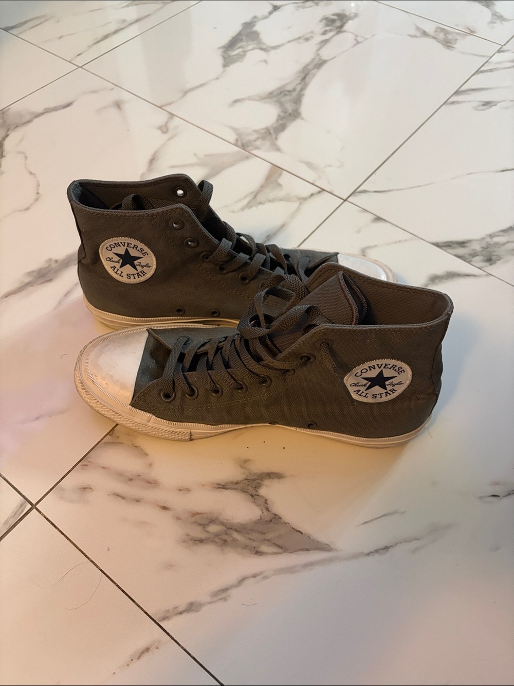 Converse High Top Sneakers in Olive